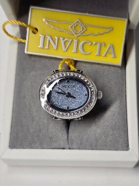 Invicta Mini Women's Ring Watch - 24mm, Silver, Blue (49596)